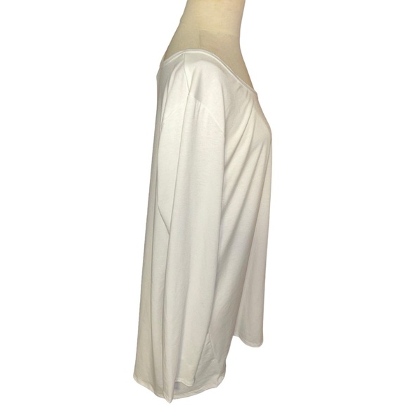 New LuLaRoe Lynnae white Long Sleeve Top plus size 3X tee 24 - Picture 2 of 5